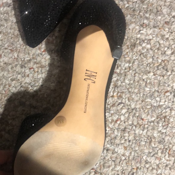 Women’s black heels with rhinestones all over shoe - Picture 7 of 7